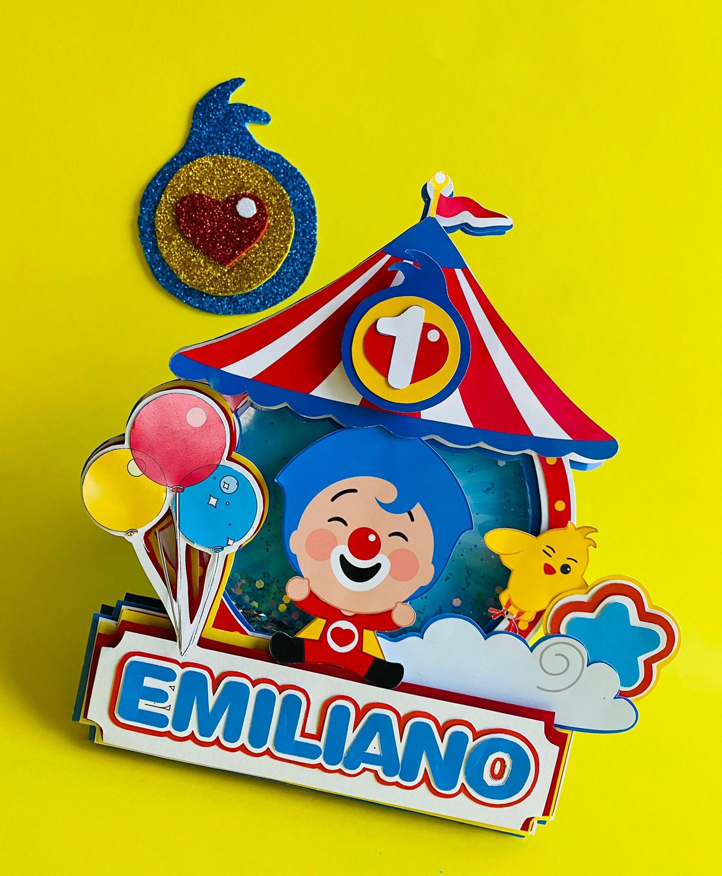 Cake Topper Plim Plim, cake topper personalizado, Adorno de pastel 3D Plim Plim, plim plim party