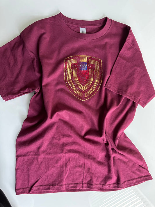 Camiseta Venezuela con brillo, camiseta Vinotinto, camiseta de fútbol, camiseta unisex con brillo, camiseta de fútbol