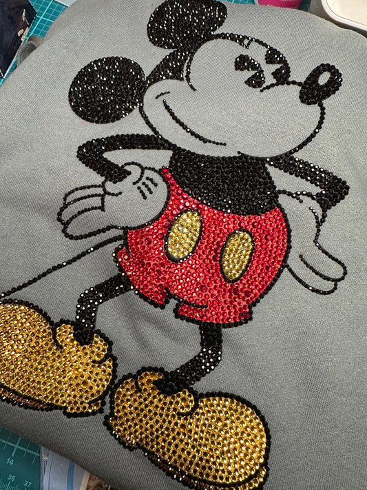 Sudadera con capucha de Mickey Mouse con diamantes de imitación, sudadera con capucha unisex con brillo, sudadera con capucha con brillo, sudadera con capucha de Mickey, Mickey Mouse
