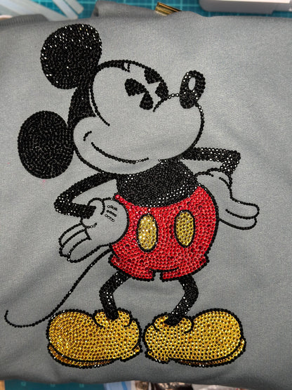 Sudadera con capucha de Mickey Mouse con diamantes de imitación, sudadera con capucha unisex con brillo, sudadera con capucha con brillo, sudadera con capucha de Mickey, Mickey Mouse