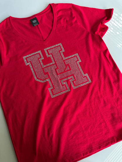 Camiseta con logo de la UH, camiseta universitaria, camiseta unisex con logo, camiseta con logo de Houston