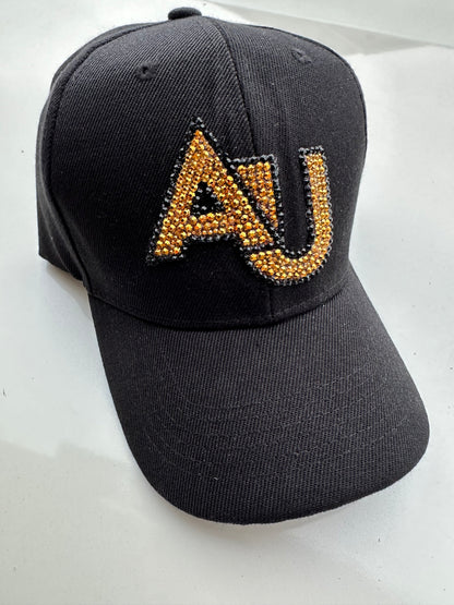 Gorra de béisbol con cristales de imitación, Adelphi University, equipo de béisbol, cristales de imitación, gorra de béisbol, AU
