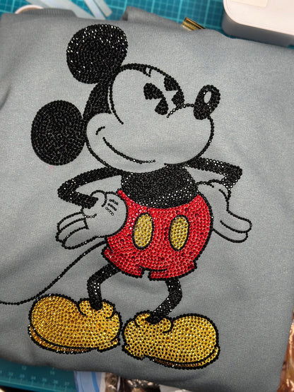 Sudadera con capucha de Mickey Mouse con diamantes de imitación, sudadera con capucha unisex con brillo, sudadera con capucha con brillo, sudadera con capucha de Mickey, Mickey Mouse