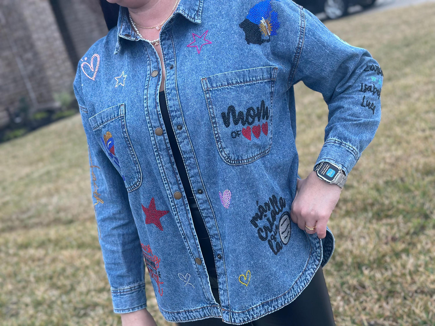 Camisa jean con frases personalizadas que te identifican, camisa jean personalizada, frases personalizadas, denim personalizado