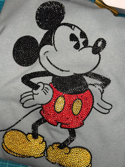 Sudadera con capucha de Mickey Mouse con diamantes de imitación, sudadera con capucha unisex con brillo, sudadera con capucha con brillo, sudadera con capucha de Mickey, Mickey Mouse