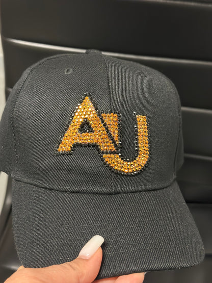 Gorra de béisbol con cristales de imitación, Adelphi University, equipo de béisbol, cristales de imitación, gorra de béisbol, AU
