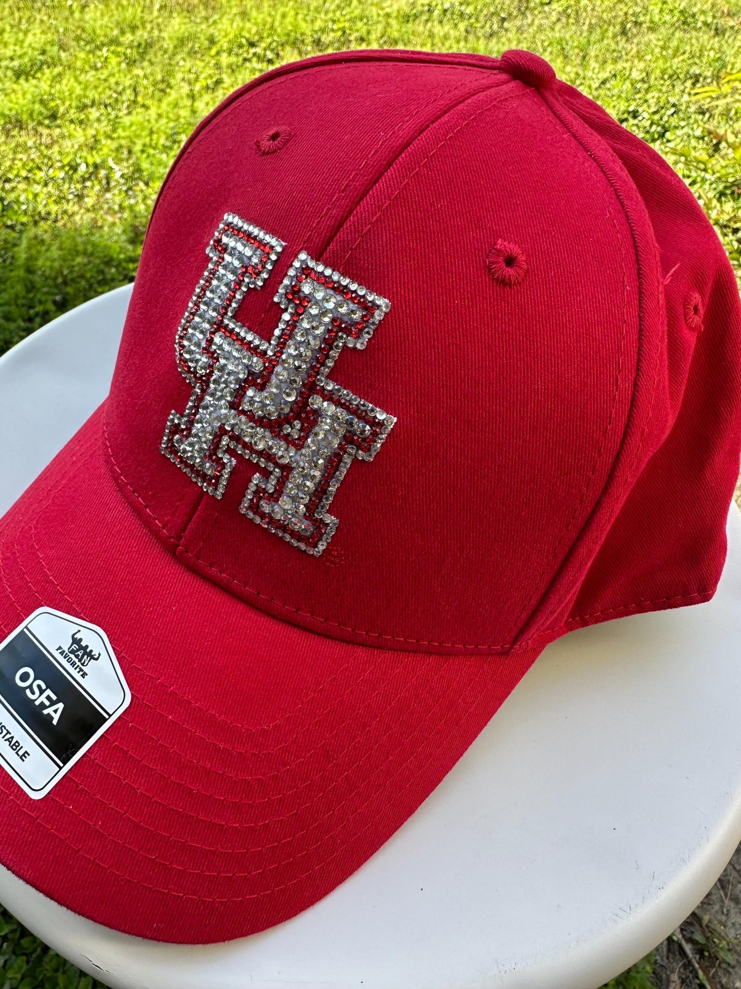 Gorra de béisbol con cristales de imitación, Universidad de Houston, equipo de béisbol, cristales de imitación, gorra de béisbol, UH