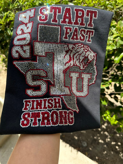 Camiseta personalizada con bling, camiseta personalizada del equipo deportivo, camiseta unisex con bling, camiseta con bling, equipo universitario