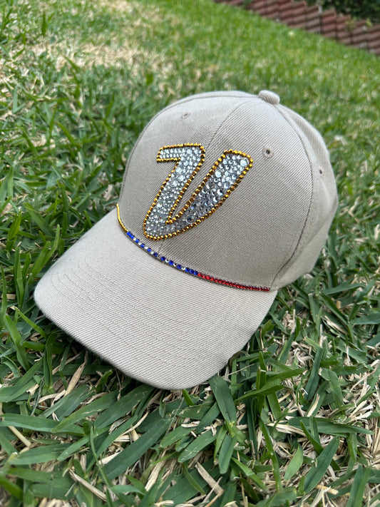 Gorra de béisbol con cristales de imitación, equipo de béisbol, cristales de imitación, gorra de béisbol, La Vinotinto, Venezuela