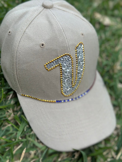 Gorra de béisbol con cristales de imitación, equipo de béisbol, cristales de imitación, gorra de béisbol, La Vinotinto, Venezuela
