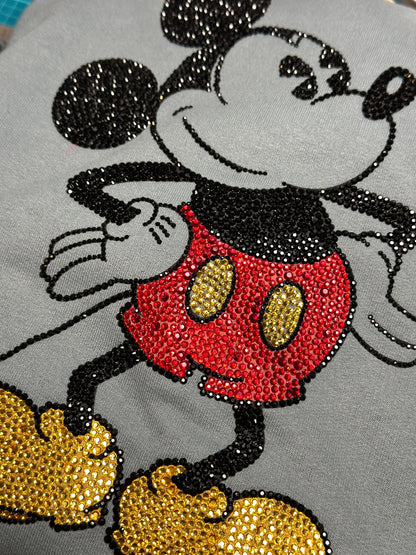 Sudadera con capucha de Mickey Mouse con diamantes de imitación, sudadera con capucha unisex con brillo, sudadera con capucha con brillo, sudadera con capucha de Mickey, Mickey Mouse
