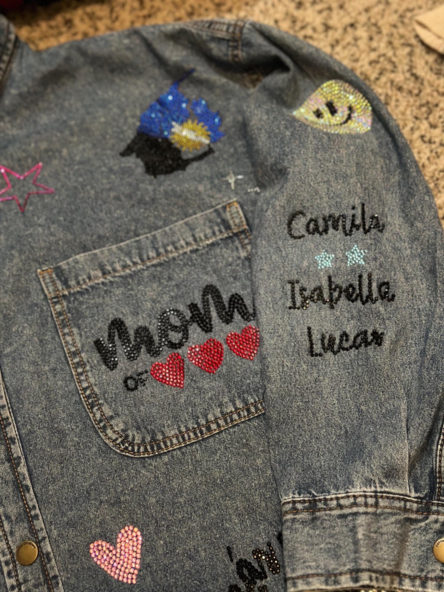 Camisa jean con frases personalizadas que te identifican, camisa jean personalizada, frases personalizadas, denim personalizado
