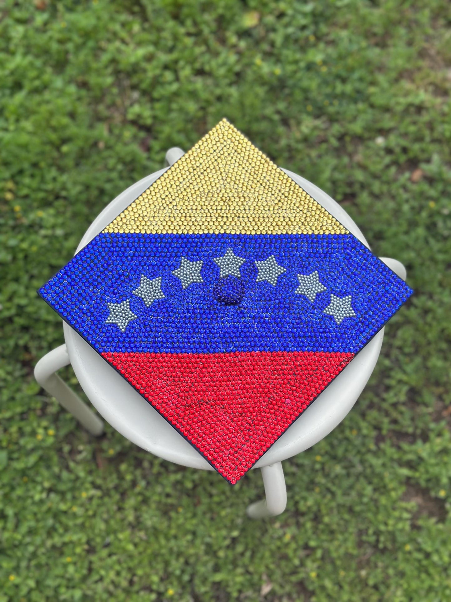 Custom Graduation cap topper | Rhinestones, flowers, text, bling | Personalized grad cap topper | Handmade Cap Decoration
